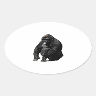 Gorilla Pop Art Ovaler Aufkleber