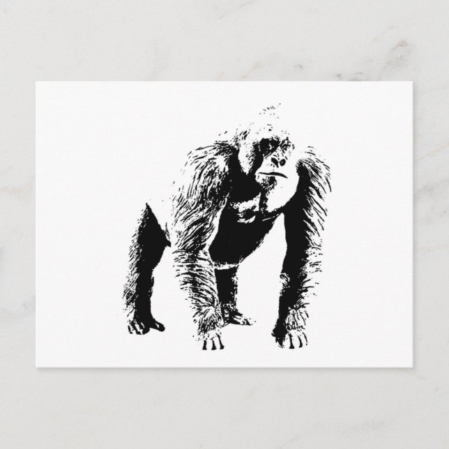 Gorilla Pop Art Postkarte (Vorderseite)