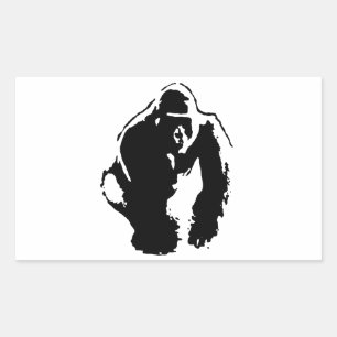Gorilla Pop Art Rechteckiger Aufkleber