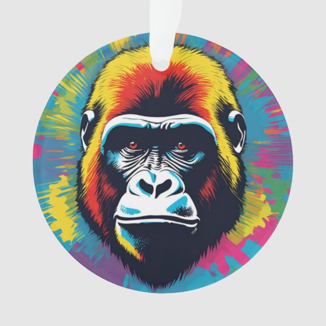 Gorilla Pop Cartoon Zeichnend Ornament (Vorderseite)