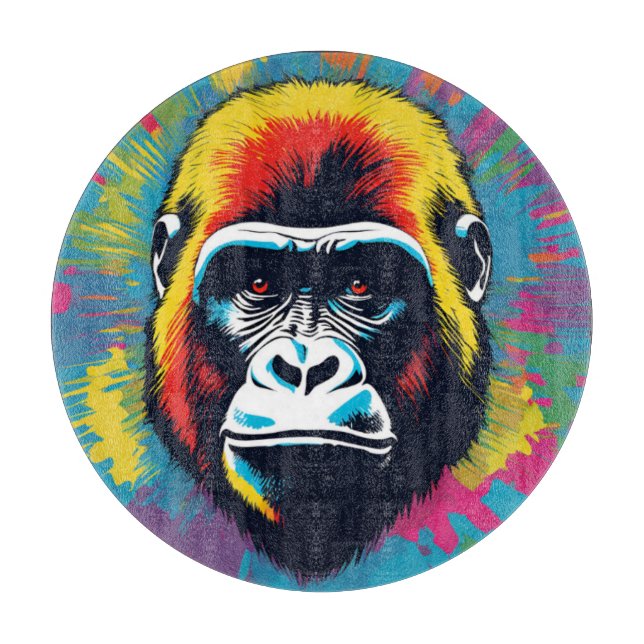 Gorilla Pop Cartoon Zeichnend Schneidebrett (Vorderseite)