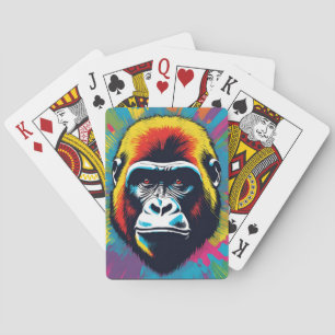 Gorilla Pop Cartoon Zeichnend Spielkarten