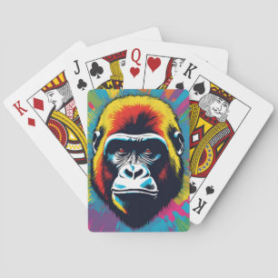 Gorilla Pop Cartoon Zeichnend Spielkarten