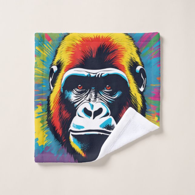 Gorilla Pop Cartoon Zeichnend Waschlappen (Waschlappen)