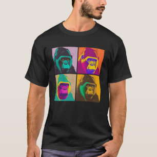 Gorilla Pop Illustration Farbenfrohe Tiere Frauen T-Shirt