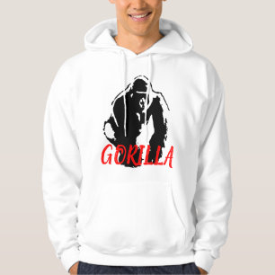 Gorilla Pop Schwarz-weiß Red Hoodie