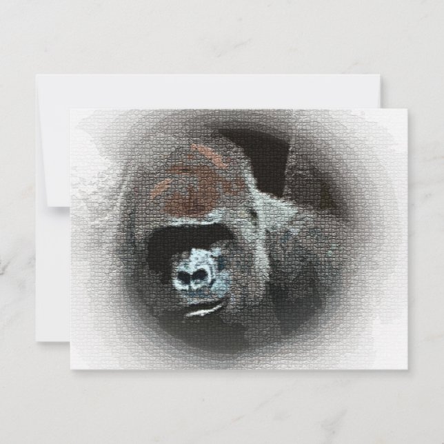 Gorilla Portrait Einladungen - Sonnige Ankündigung (Vorderseite)