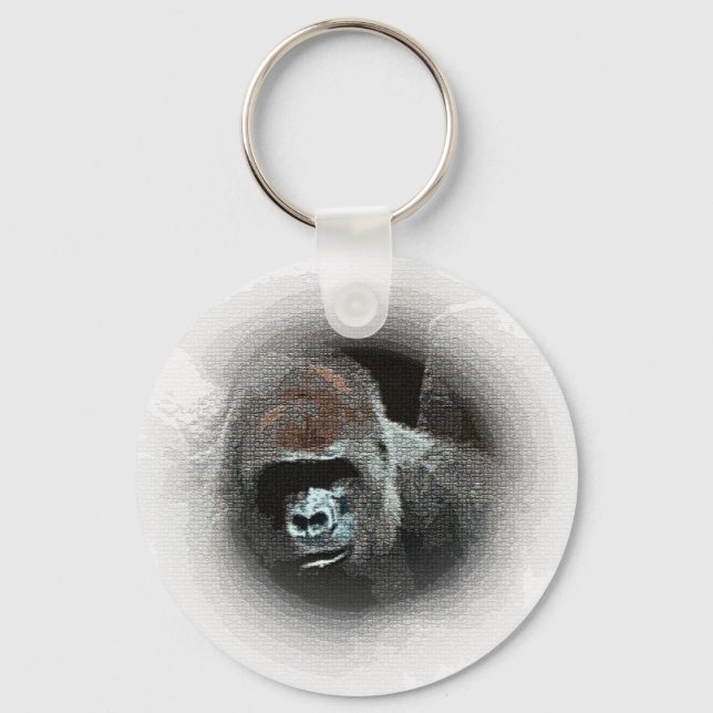 Gorilla Portrait Schlüsselanhänger (Vorderseite)