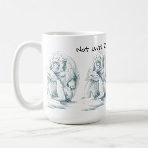 Gorilla Poueds Kaffeepen und Tinte Zeichnend Kaffeetasse