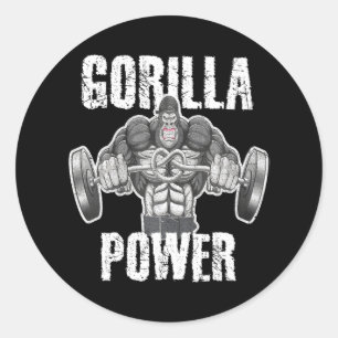 Gorilla Power Weightlift Angry Muscle Beast Runder Aufkleber