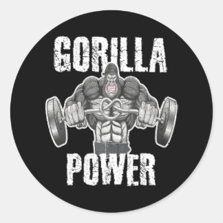 Gorilla Power Weightlift Angry Muscle Beast Runder Aufkleber