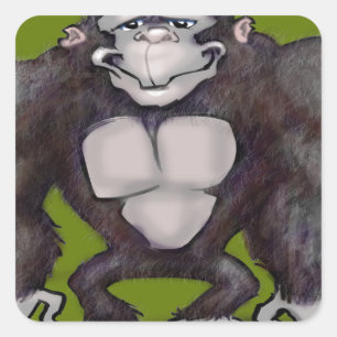 Gorilla Quadratischer Aufkleber