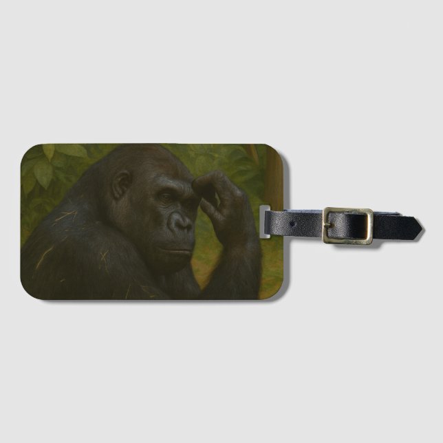 Gorilla Reflection - Ein durchdachtes Tierportrait Gepäckanhänger (Vorderseite (Horizontal))