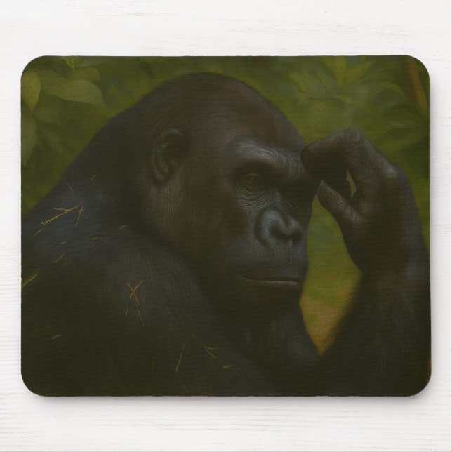 Gorilla Reflection - Ein durchdachtes Tierportrait Mousepad (Vorne)