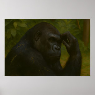 Gorilla Reflection - Ein durchdachtes Tierportrait Poster