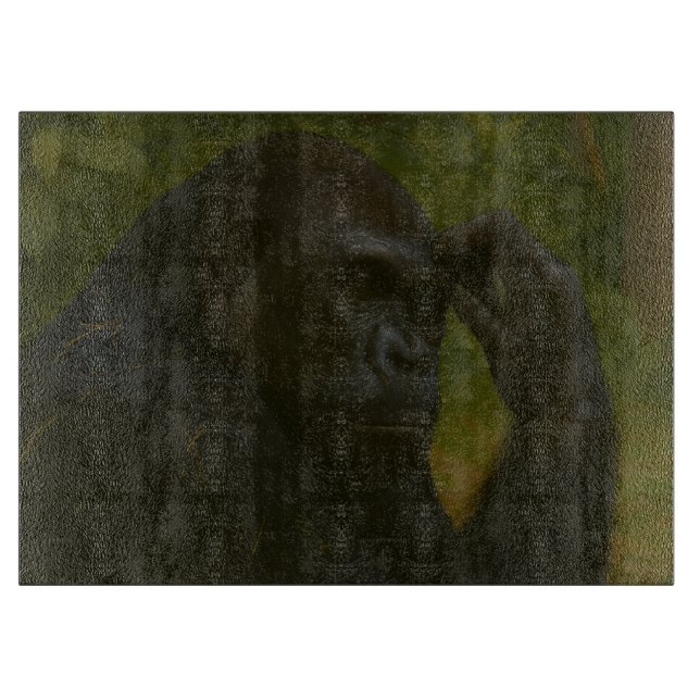 Gorilla Reflection - Ein durchdachtes Tierportrait Schneidebrett (Vorderseite)