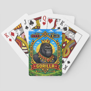 Gorilla Retro 8-Bit Pixelkunst Spielkarten