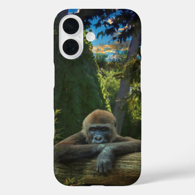 GORILLA "RETT UNSERE ARTEN" iPhone 16 HÜLLE (Rückseite)