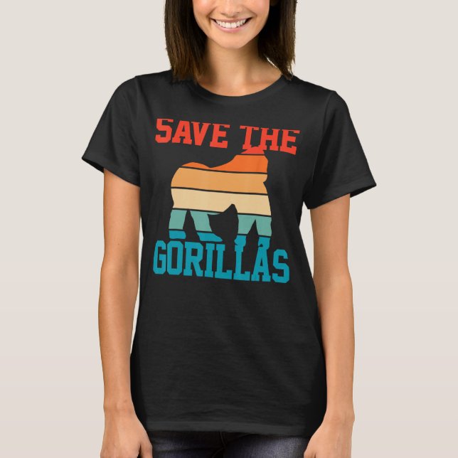 Gorilla Rettete Gorillas Regenwald T-Shirt (Vorderseite)