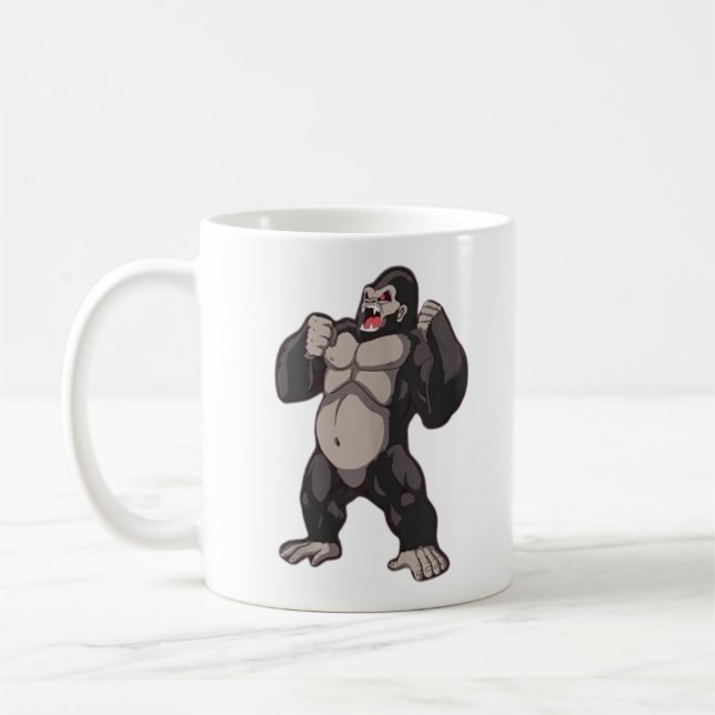 Gorilla Roaring Ape Monkey Kaffeetasse (Links)