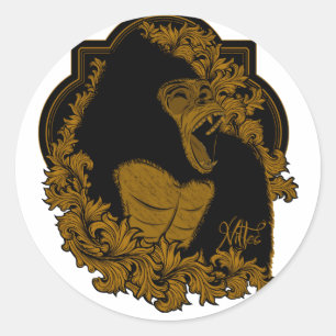 Gorilla Runder Aufkleber