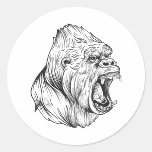 Gorilla Runder Aufkleber