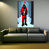 Gorilla Santa Claus | AI Art Poster