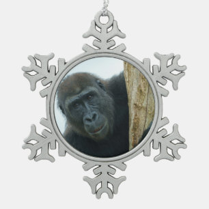 Gorilla Schneeflocken Zinn-Ornament