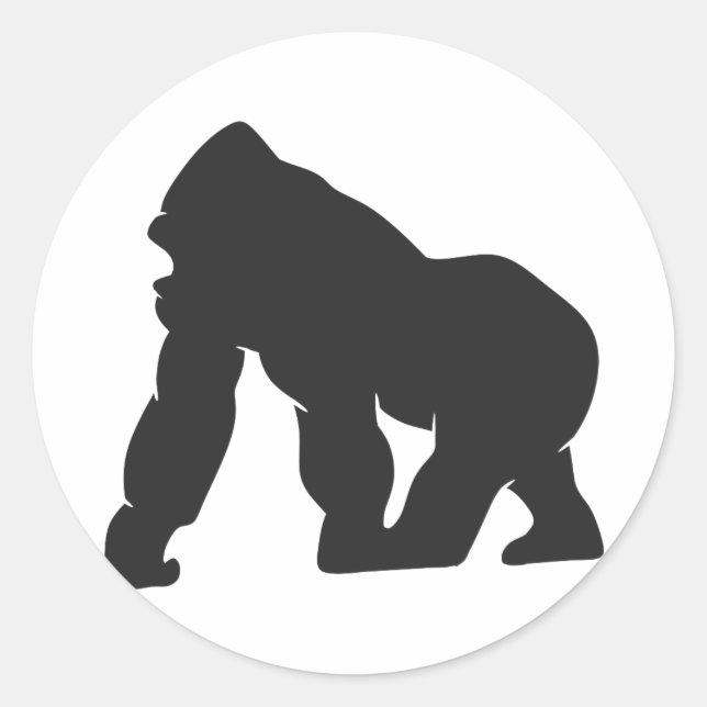 Gorilla-Silhouette Runder Aufkleber (Vorderseite)