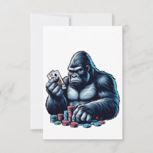 gorilla singe jouer aux cartes poker casino