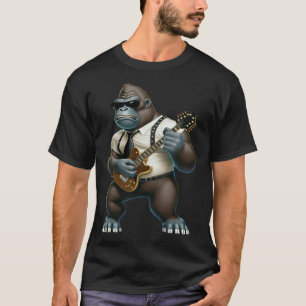 Gorilla spielt elektrische Gitarre Tier Affe Gu T-Shirt