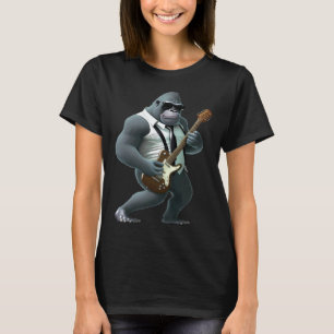 Gorilla spielt elektrische Gitarre Tier Affe Gu T-Shirt