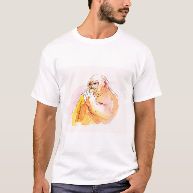 Gorilla sucking fingers T-shirt 指しゃぶりのゴリラTシャツ (Devant)