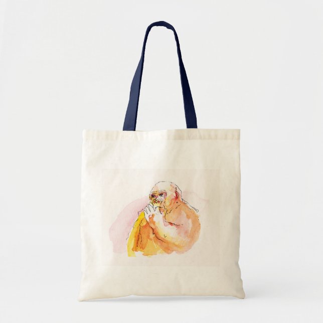 Gorilla sucking fingers Tote bag 指しゃぶりのゴリラトートバッグ (Devant)