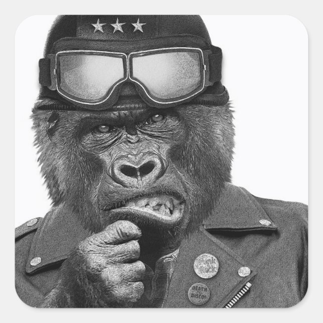 Gorilla Typ Quadratischer Aufkleber (Vorderseite)