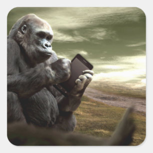 Gorilla übernimmt die Tablet Quadratischer Aufkleber