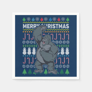 Gorilla Ugly Christmas Sweater Wildlife Series Serviette