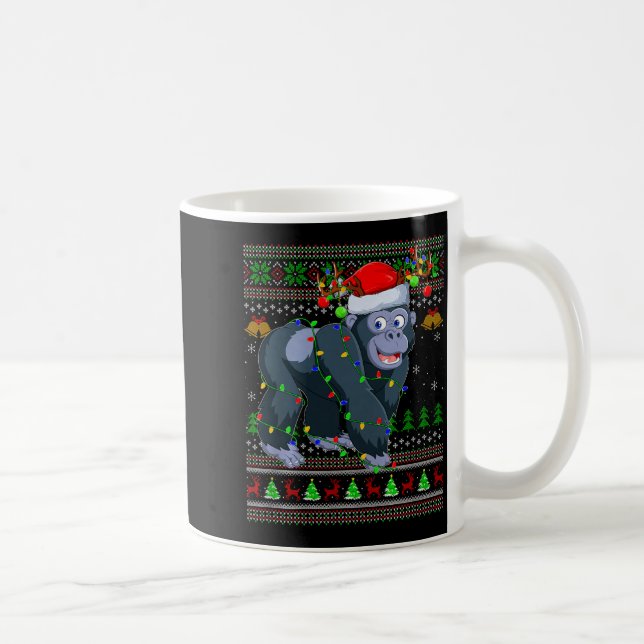 Gorilla Ugly Christmas Sweaters Holiday Santa Cute Kaffeetasse (Rechts)