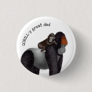 Gorilla und Baby-Abzeichen Button