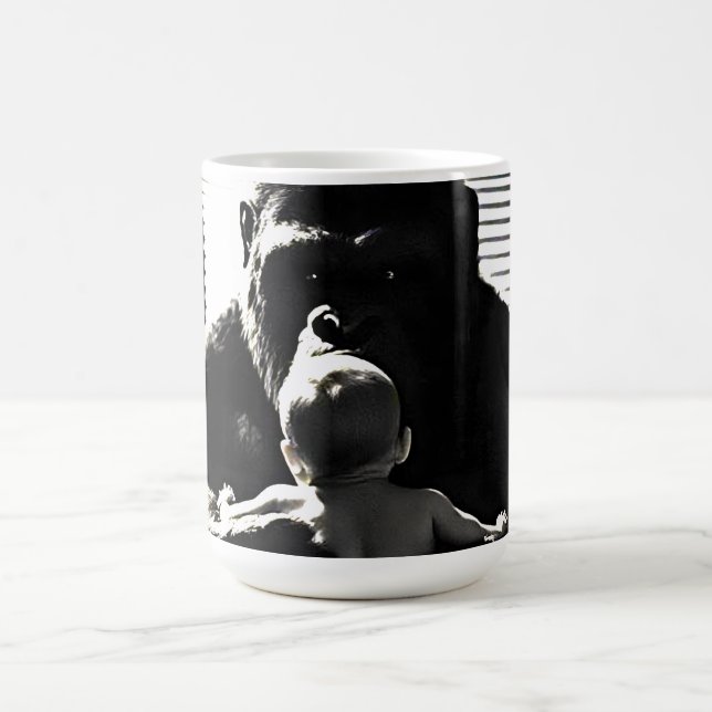 Gorilla und Baby Kaffeetasse (Mittel)