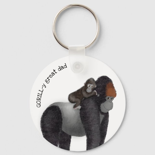 Gorilla und Baby-Schlüsselring Schlüsselanhänger (Vorderseite)