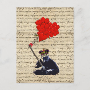 Gorilla und Herzballons Postkarte