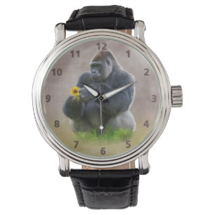 Gorilla und Yellow Daisy Armbanduhr