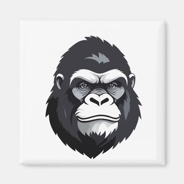 Gorilla Vector Art Animal Modern Urban Graphic Magnet (Vorne)