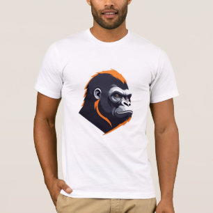 Gorilla Vector Art Animal Modern Urban Graphic T-Shirt