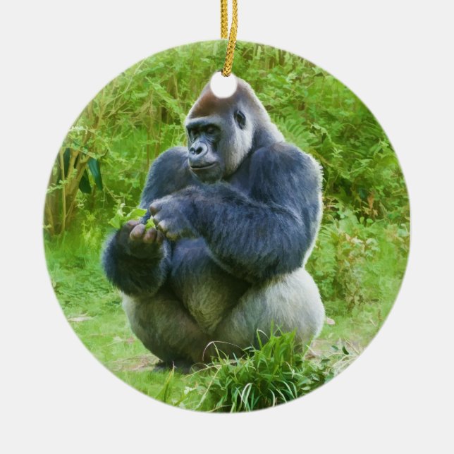 Gorilla-Verzierung Keramik Ornament (Vorne)
