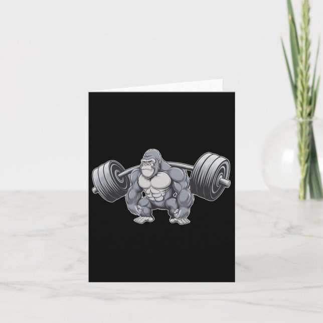 Gorilla Weightlift Fitness Gym Training Bodybui Karte (Vorderseite)