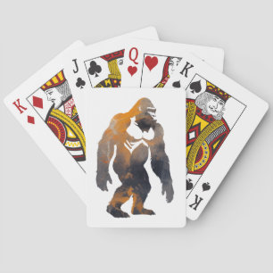 Gorilla Wildlife Nature Illustration Silhouette Spielkarten