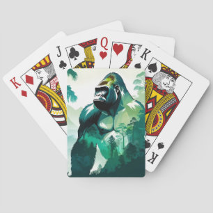 Gorilla Wildtiere Natur Dschungel Spielkarten