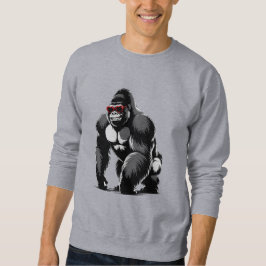 Gorilla with Heart Sunglasses Sweatshirt
